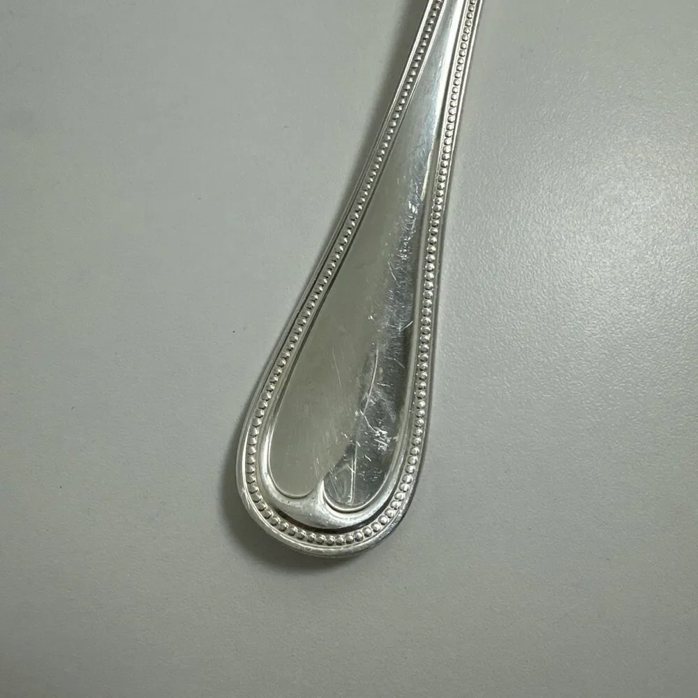 Reed & Barton Beaded English Gentry Silverplate Cold Meat Serving Fork 8-1/2